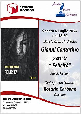 Felicità, romanzo sul patriarcato di gianni contarino: la presentazione a vibo valentia, presso la libreria cuori d’inchiostro.